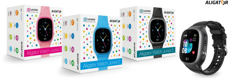 Inteligentné hodinky Aligator Watch Junior 2, čierne