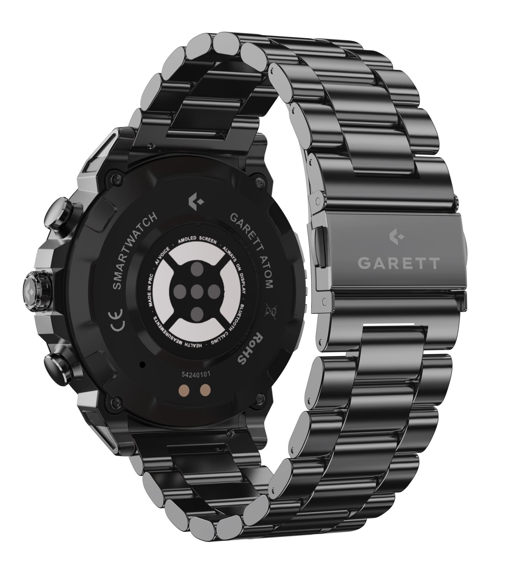 Inteligentné hodinky Garett Atom Black Steel