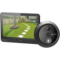 Inteligentné kukátko EZVIZ s kamerou HP4/ Wi-Fi/ 2K/ 4,3" monitor/ napájanie zo siete a z batérie/ 4600 mAh/ sivá