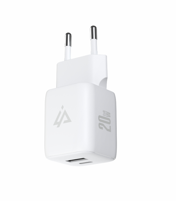 iPEAX GaN síťová nabíječka 20 W (USB-C + USB-A), bílá
