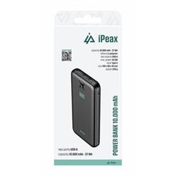 iPEAX powerbanka 10 000 mAh, 10,5 W, 2× USB-A, černá
