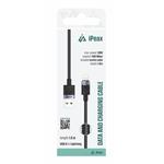 iPEAX TEXTILNÍ KABEL USB-A / LIGHTNING 1,5M, USB 2.0 ČERNÝ