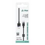 iPEAX TEXTILNÍ KABEL USB-A / USB-C 1M, USB 2.0 ČERNÝ