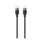 iPEAX TEXTILNÍ KABEL USB-C / LIGHTNING 1,5M, USB 2.0 ČERNÝ
