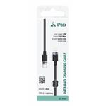 iPEAX TEXTILNÍ KABEL USB-C / LIGHTNING 1M, USB 2.0 ČERNÝ