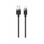 iPEAX textilný kábel USB-A / USB-C 1,5 m, USB 2.0, čierny
