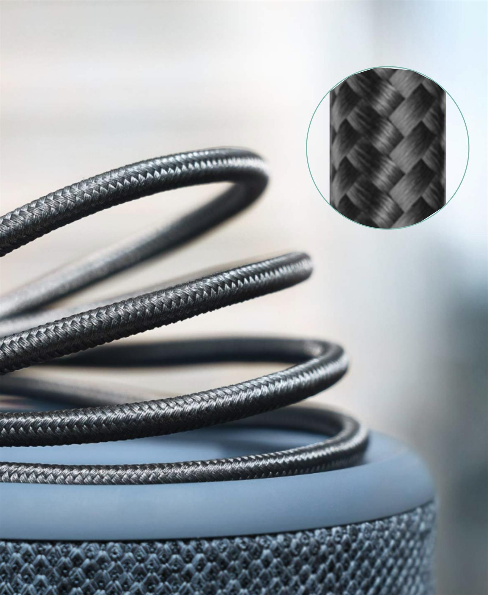 iPEAX textilný kábel USB-A / USB-C 1 m, USB 2.0, čierny