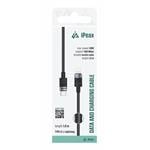 iPEAX textilný kábel USB-C / Lightning 1 m, USB 2.0, čierny
