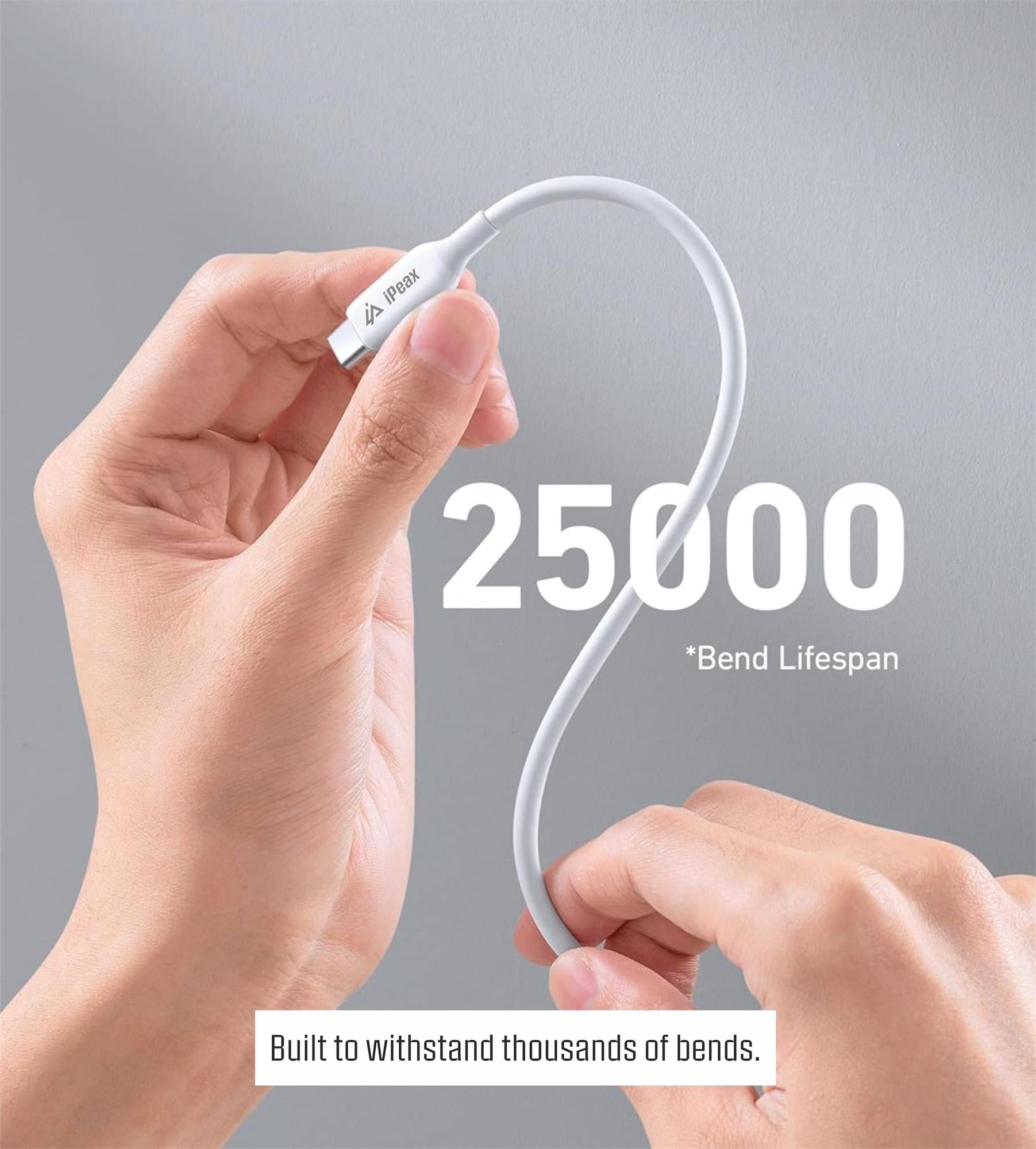 iPEAX TPU kabel USB-A / Lightning 1 m, USB 2.0, bílý