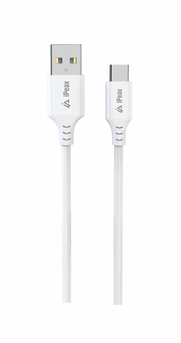 iPEAX TPU KABEL USB-A / USB-C 1M, USB 2.0 BÍLÝ