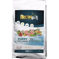 IRONpet Dog Puppy Mini & Medium Turkey (Krocan) 12kg granule pro štěňata