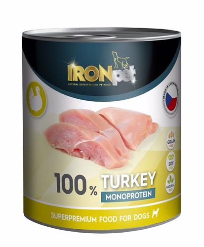 IRONpet Dog Turkey (Krůta) 100 % Monoprotein, konzerva 800 g