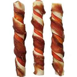 JUKO Snacks Tyč buvolí kroucená obalená kachním masem 12,5 cm (20 ks)