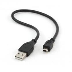 KABEL C-TECH USB A-B mini, 5 pinů, 0,3m zlacené kontakty