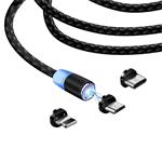 Kábel ColorWay 3v1 USB - Lightning, microUSB a USB-C 1 m, magnetický