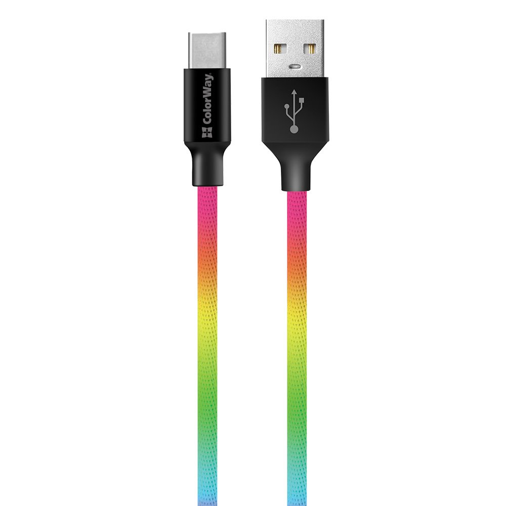 Kábel ColorWay USB-C 1 m 2,4 A, viacfarebný