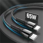 Kábel ColorWay USB-C na USB-C 1 m (PD 65W), sivý
