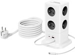 Kábel Cubenest PowerCube Extended USB PD 65 W USB-C, 8xAC, A+C, 3 m, sivý