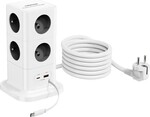 Kábel Cubenest PowerCube Extended USB PD 65 W USB-C, 8xAC, A+C, 3 m, sivý