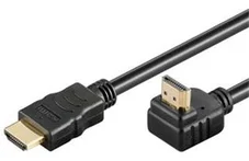 KABEL HDMI A - HDMI A PremiumCord HDMI High Speed+Ethernet kabel, zlacený zahnutý konektor 90° 1m
