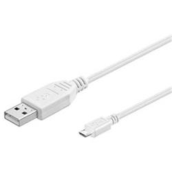 Kabel microUSB 0,2m, bílá