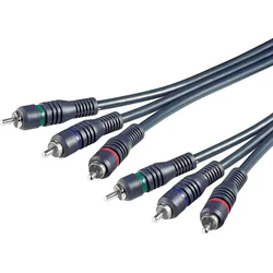 Kábel PremiumCord 3x CINCH-3x CINCH M/M 5m HQ