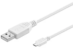 Kábel PremiumCord micro USB 2.0, A-B 0,5 m, biely