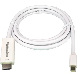 Kábel PremiumCord mini DisplayPort 1.2 na HDMI 2.0 pre 4Kx2K@60Hz, 1 m