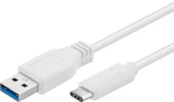 Kábel PremiumCord USB 3.2 konektor C/male - USB 3.0 A/male, biely, 1 m