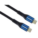 Kábel PremiumCord USB-C ( USB 3.2 GEN 2x2, 5A, 100W, 20Gbit/s ) 0,5 m, bavlnený oplet