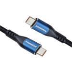 Kábel PremiumCord USB-C ( USB 3.2 GEN 2x2, 5A, 100W, 20Gbit/s ) 0,5 m, bavlnený oplet