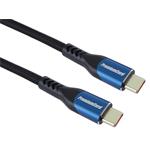 Kábel PremiumCord USB-C ( USB 3.2 GEN 2x2, 5A, 100W, 20Gbit/s ) 3 m, bavlnený oplet