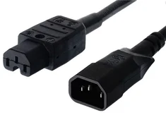 Kabel síťový prodlužovací, IEC320 C14 - C15, 2m kpss2 - Kabely + redukce