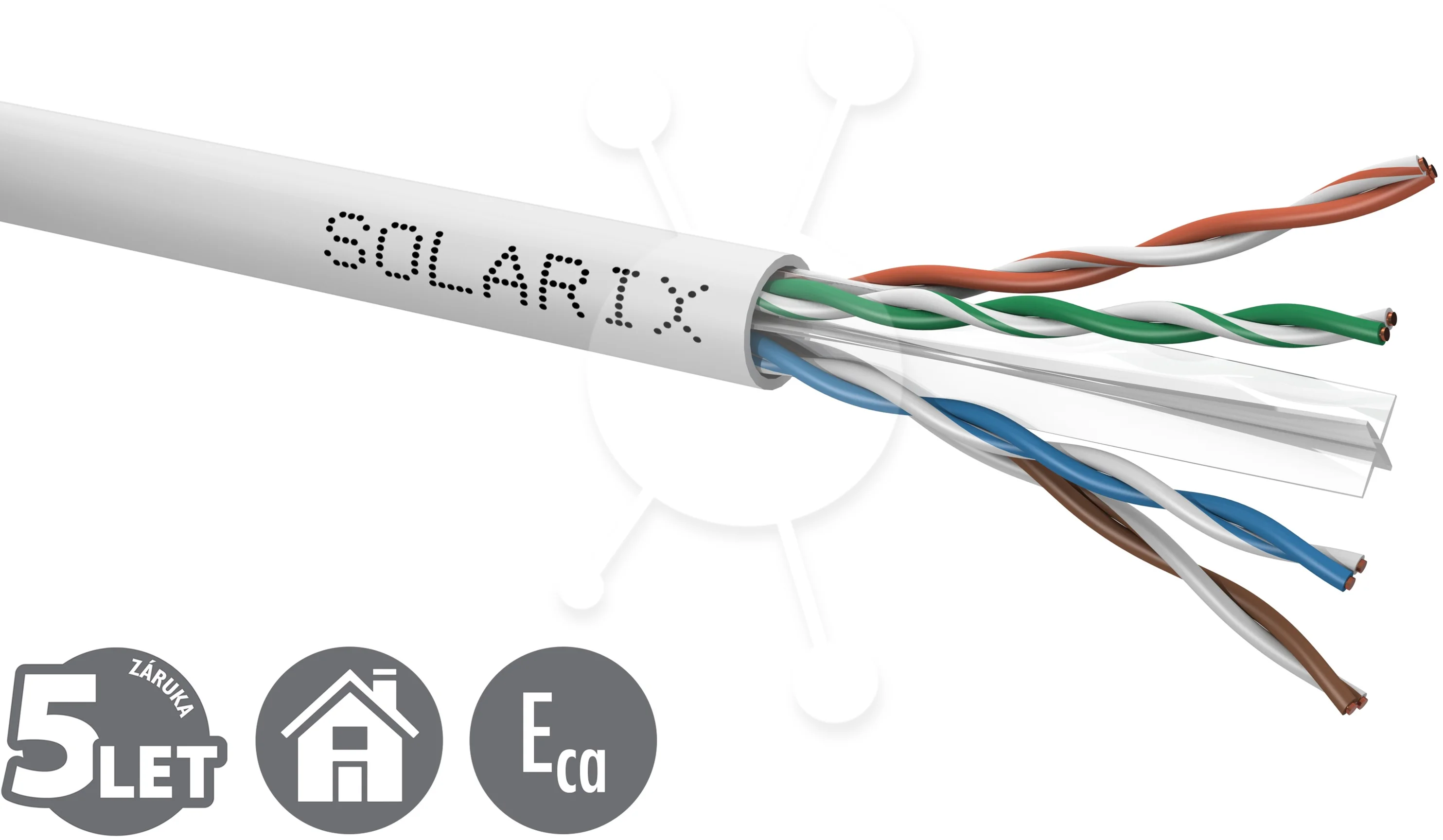 Kábel SOLARIX, CAT6 UTP PVC, 100 m, krabica