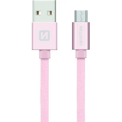 Kábel Swissten Micro USB 0,2 m, ružovo-zlatý