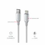 Kábel Swissten Textile II USB-C / Lightning 1,5 m, biely