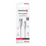 Kábel Swissten Textile II USB / Lightning 1,5 m, biely