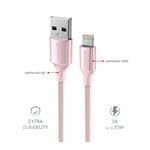 Kábel Swissten Textile II USB / Lightning 1,5 m, ružový