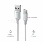 Kábel Swissten Textile II USB / USB-C 1,5 m, biely