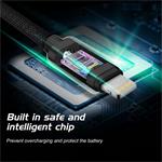 Kábel Swissten Textile USB-C / Lightning, 2 m, čierny