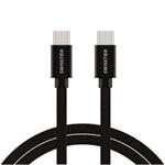 Kábel Swissten Textile USB-C / USB-C, 2 m, čierny