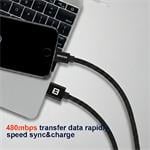 Kábel Swissten Textile USB / Micro USB, 2 m, čierny