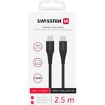 Kábel Swissten TPE USB-C / USB-C 100 W, čierny