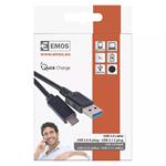 Kábel USB-A 3.0 / USB-C 3.1 Quick Charge, 1 m, čierny