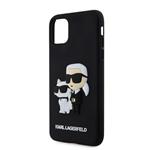 Karl Lagerfeld 3D gumový zadný kryt Karl and Choupette pre iPhone 11 Black