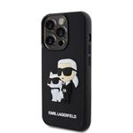 Karl Lagerfeld 3D gumový zadný kryt Karl and Choupette pre iPhone 13 Pro Black