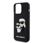 Karl Lagerfeld 3D gumový zadný kryt Karl and Choupette pre iPhone 13 Pro Max Black