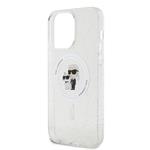 Karl Lagerfeld IML Glitter Karl and Choupette MagSafe Zadní Kryt pro iPhone 15 Pro Max Transparent