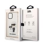 Karl Lagerfeld IML Glitter Karl and Choupette NFT Zadný kryt pre iPhone 12/12 Pro Transparent