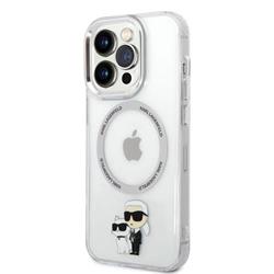 Karl Lagerfeld IML Karl and Choupette NFT MagSafe Zadní Kryt pro iPhone 14 Pro Transparent